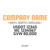 truck door decal with USDOT, MC, GVW