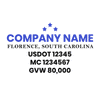 truck door decal with USDOT, MC, GVW