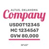 truck door decal with USDOT, MC, GVW