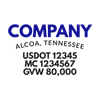 truck door decal with USDOT, MC, GVW