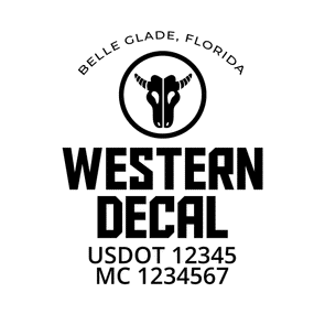 truck door decal with USDOT, MC