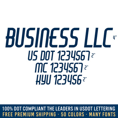 business name with usdot mc kyu decal sticker