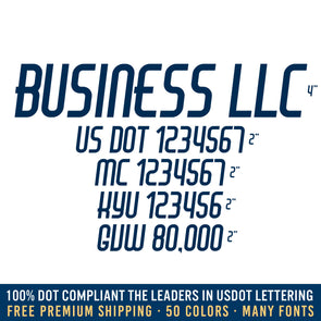 business name with usdot mc kyu gvw decal