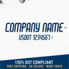 Company Name with USDOT Number Decal, (Set of 2)