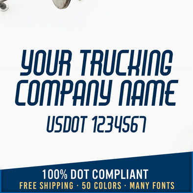 company name truck door decal with usdot