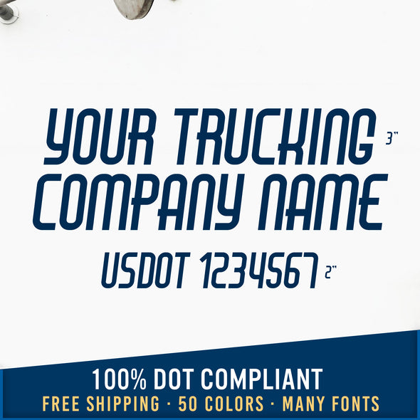 Company Name Truck Decal with USDOT (Set of 2)