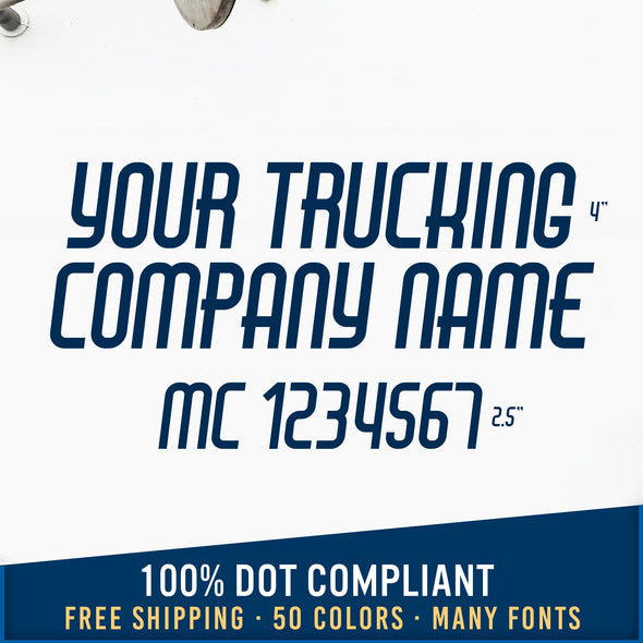 Company Name Truck Door Decal with USDOT or MC (Set of 2)