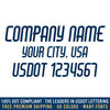 company name, your city & usdot decal sticker