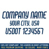 company name, your city & usdot decal sticker