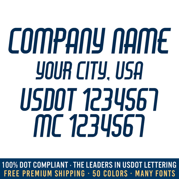 company name, your city, usdot & mc decal sticker