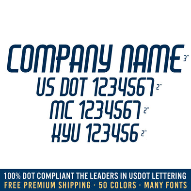 company name usdot mc kyu decal