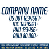company name usdot mc kyu gvw decal