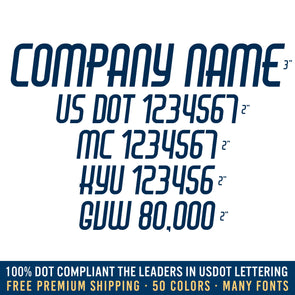 company name usdot mc kyu gvw decal