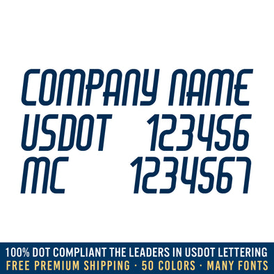company name with usdot mc number decal sticker