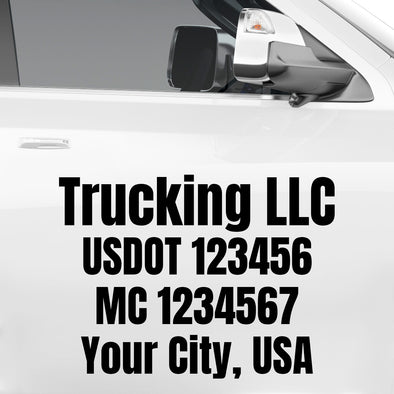 trucking door usdot mc decal sticker