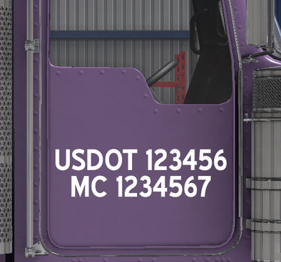usdot mc truck door decal lettering