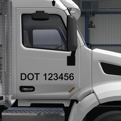 dot number decal sticker on truck
