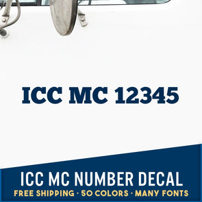 ICC MC Number Decal