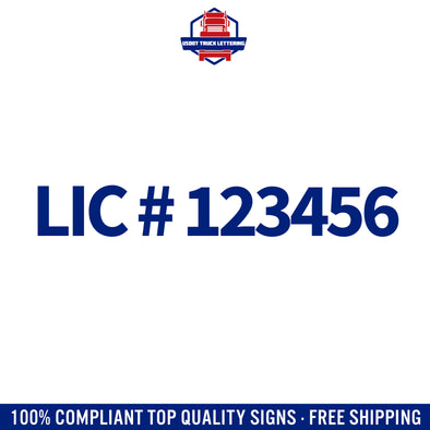 LIC # decal