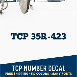 tcp number decal