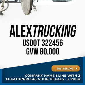 Business Name Decal with USDOT & GVW