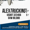 Company Name Truck Decal with USDOT & GVW (Set of 2)