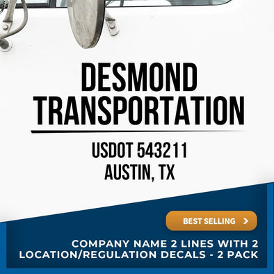 Company Name Truck Decal with usdot and location