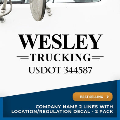 Company Name Decal with USDOT