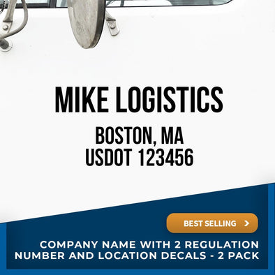 Company Name Decal with Location & USDOT