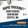 Arched Company Name with USDOT, GVW Decal (Set of 2)