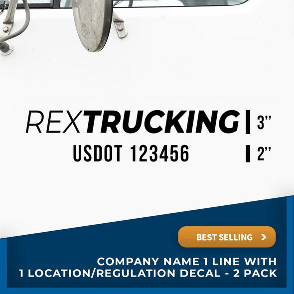 Company Name Truck Decal with USDOT (Set of 2)