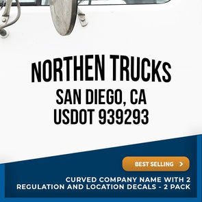 Company Name Truck Decal with Regulation Lines