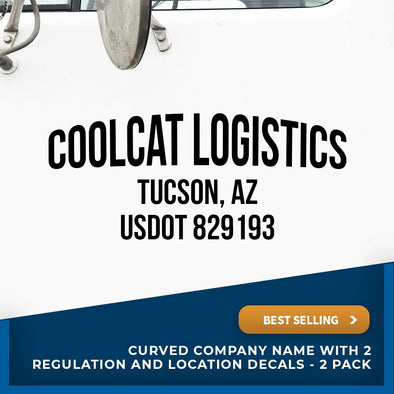 Company Name Truck Decal with Regulation Lines