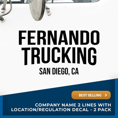 Company Name Decal with Location usdot