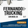 Company Name Decal with USDOT or Location (Set of 2)
