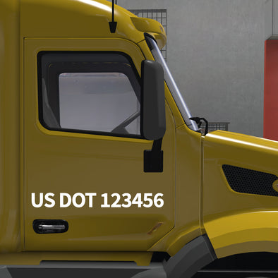 us dot number decal sticker on truck door