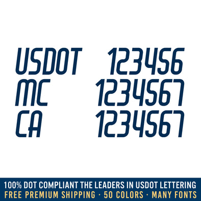 usdot, mc, ca number decal sticker