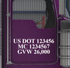 usdot mc gvw lettering