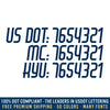 usdot mc kyu number sticker decal