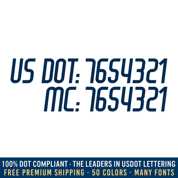 us dot & mc number sticker decal vinyl lettering