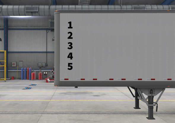 vertical truck number decal