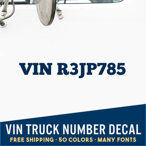 VIN number decal sticker for semi trucks